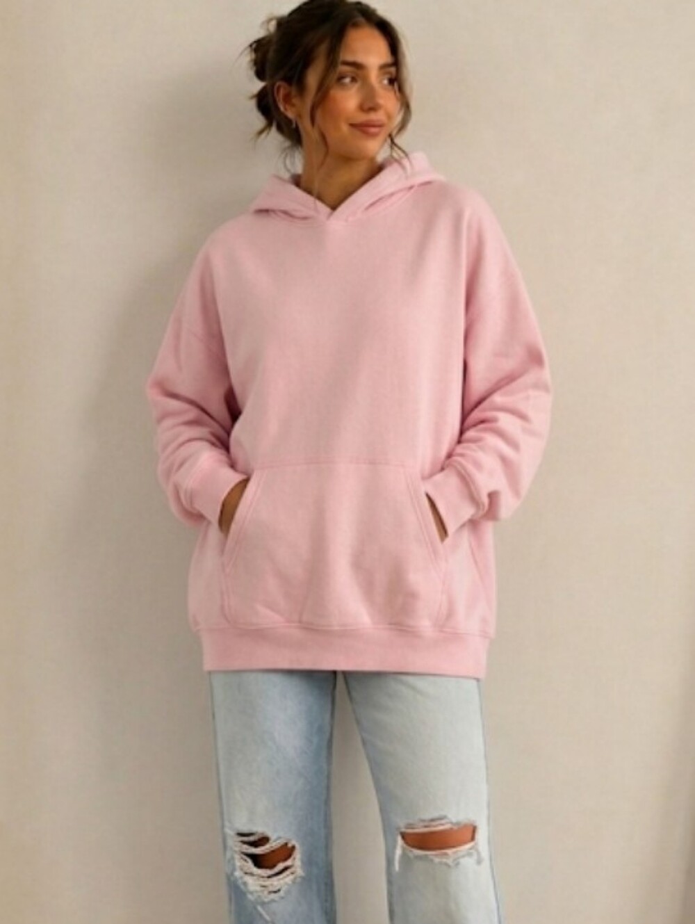 NWT Aeropostale Cloud Soft Cotton Blend Oversized Pink Women's Hoodie, Med